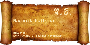 Machnik Balbina névjegykártya